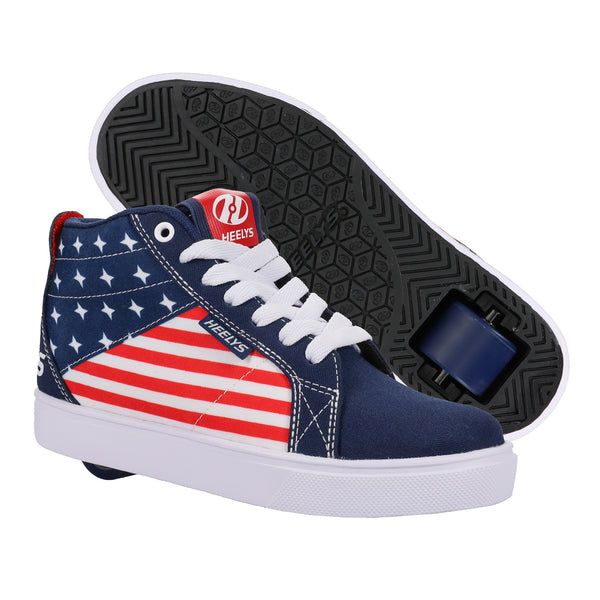 Scarpe da skate Heelys Racer 20 Mid taglia 5 giovani nere tela bambini