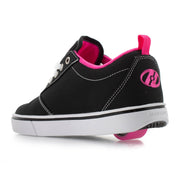 Black and pink Heelys for women back view