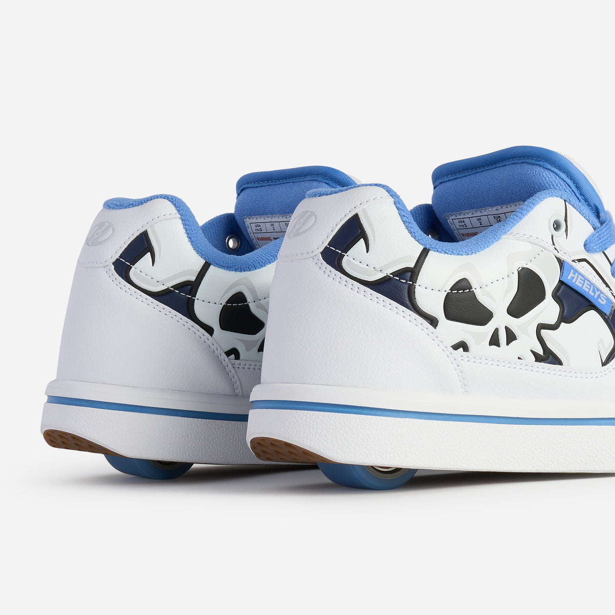 Heelys Pro 25 White/Blue Skull Print