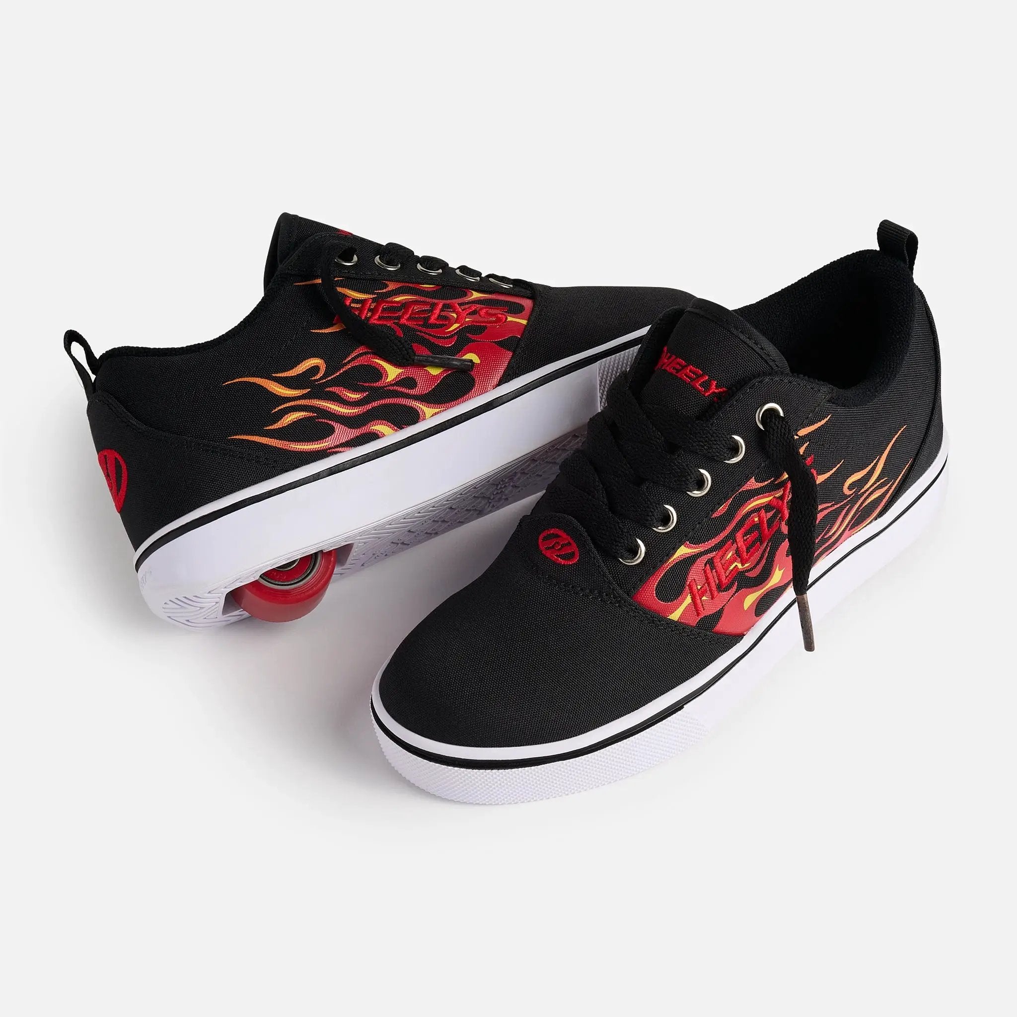 Pro 20 Print | Black & Red Flames | Heelys