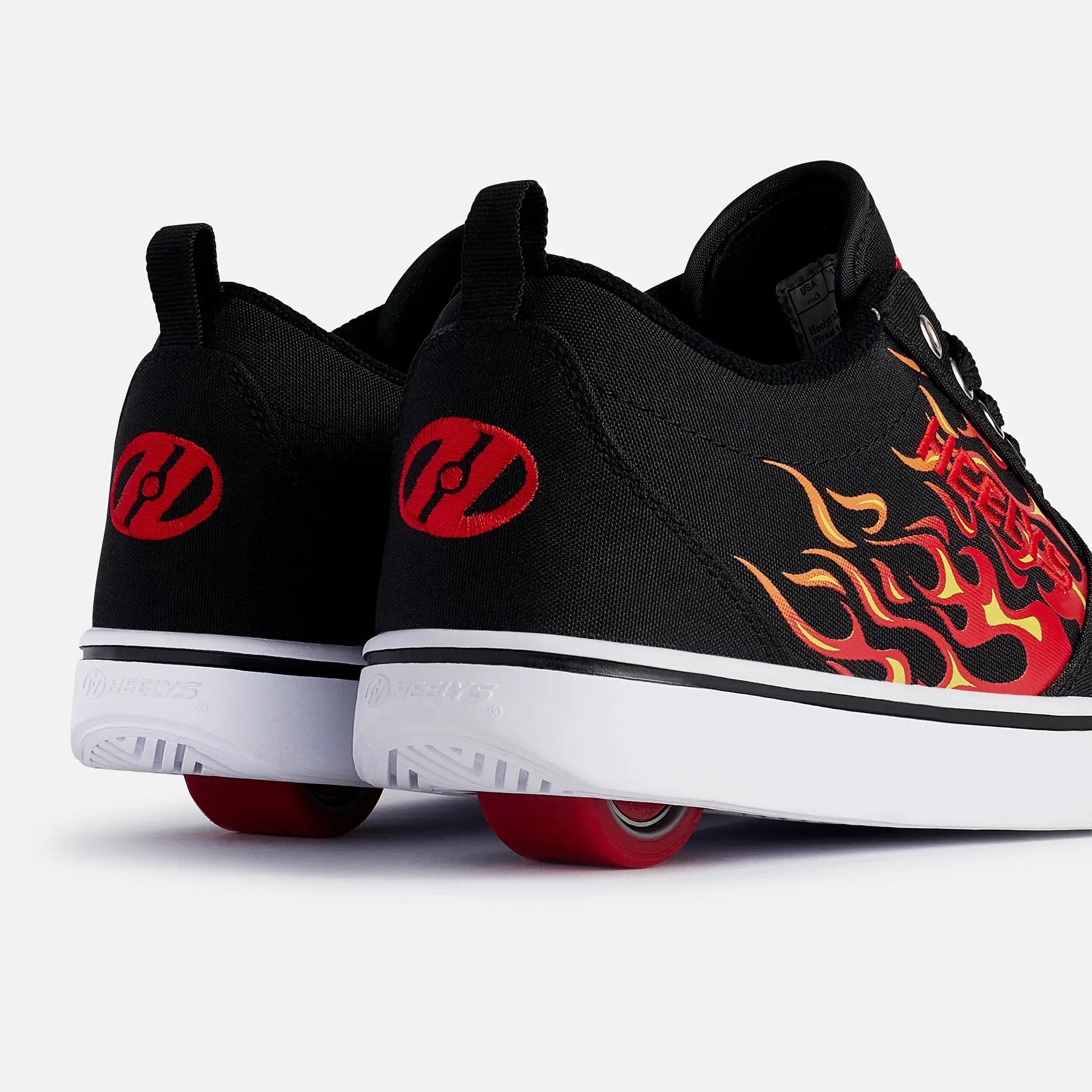 Pro 20 Print | Black & Red Flames | Heelys