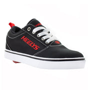 Black Heelys with red stitching side view