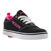 Girls Heelys in black and pink side view